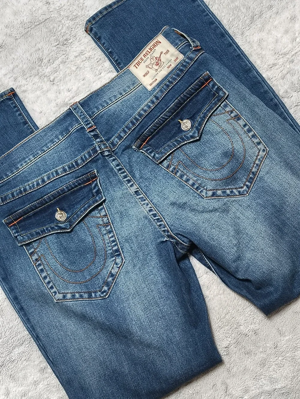 True Religion The Ricky Flap Straight Jean Mens 34 (36